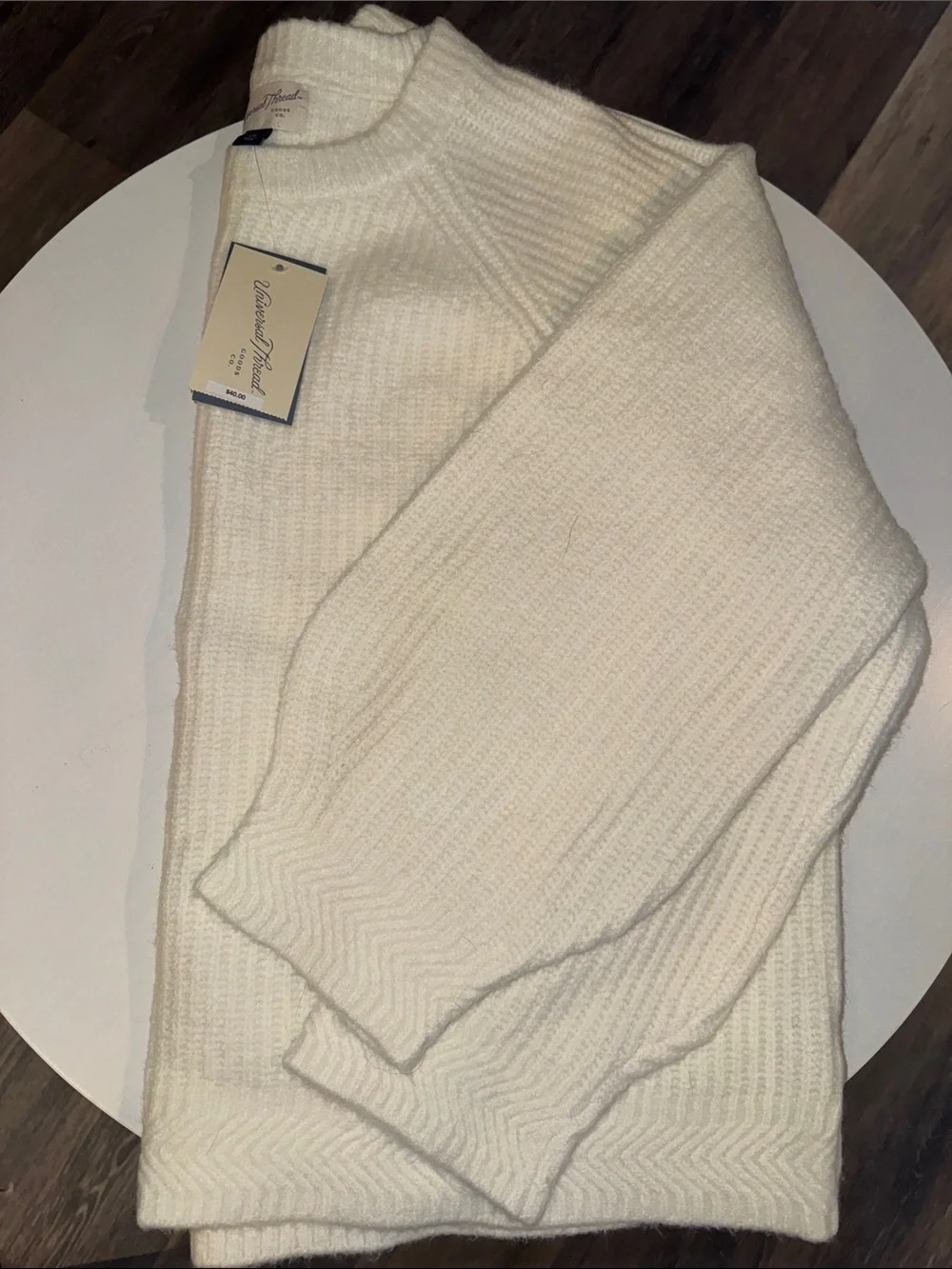 Universal Thread Cream/Ivory Ribbed Turtleneck Sweater